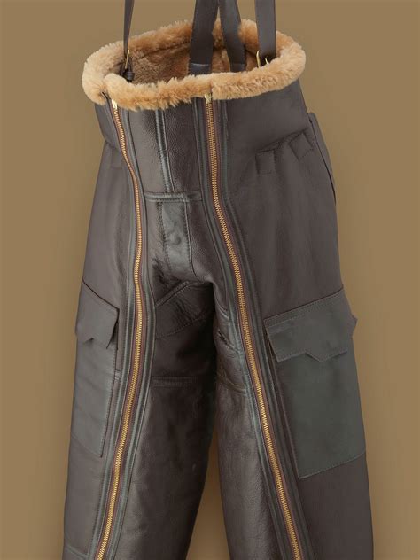 hermes sheepskin mens pants